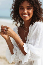 Load image into Gallery viewer, Lace Shirt Ruffled Trumpet Sleeve Beach Blouse Sun Protection Clothing Top