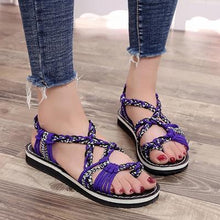 Load image into Gallery viewer, Color Matching Knot Beach Sandals Toe Sandals