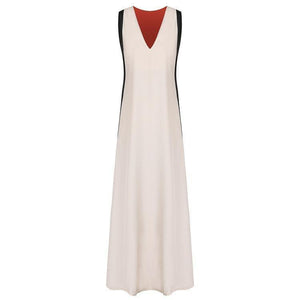 Two-way Bohemian Colorblock Sleeveless Long Dress
