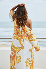Load image into Gallery viewer, Plus Size Print Halter One Piece Sexy Backless Women Swimwear With Cover Ups Sunscreen