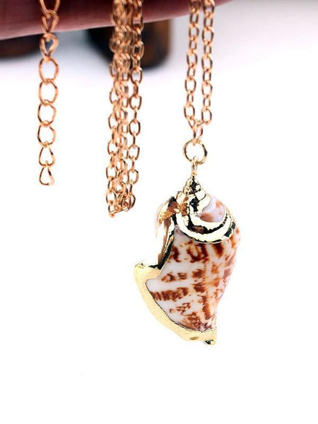 Bohemian Conch Scallop Clavicle Chain Necklace