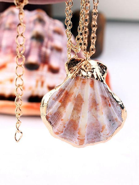 Bohemian Conch Scallop Clavicle Chain Necklace