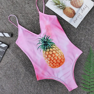 Pineapple Print One Piece Bikini