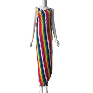 Beach Halter Skirt Sexy Swimsuit Bikini Rainbow Dress