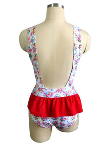 Ruffled Siamese Sexy Floral Swimsuit