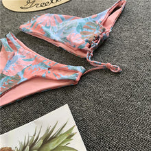 Load image into Gallery viewer, One Shoulder Straps Painted Print Sexy Bikini