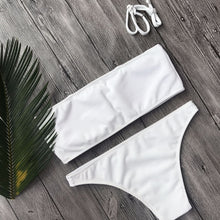 Load image into Gallery viewer, Solid Color Bikini Split Swimsuit