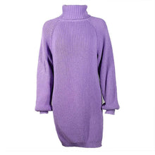 Load image into Gallery viewer, Solid Color Long Sleeve Sweater Mini Dress