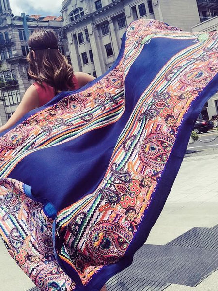 Fringed retro ethnic wind totem cotton and linen sunscreen shawl-2