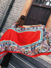 Load image into Gallery viewer, Fringed retro ethnic wind totem cotton and linen sunscreen shawl-1