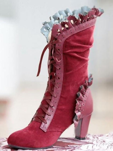 Women's high-heeled front with large size women's booties