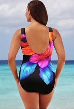 Load image into Gallery viewer, Boat Neck Floral Printed One Piece Swimwear