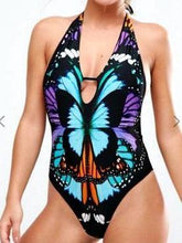Load image into Gallery viewer, Butterfly Print One Piece Swimsuit Swimwear