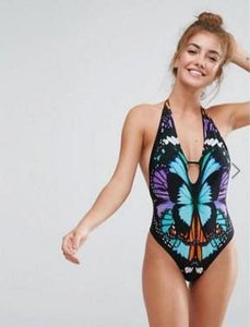 Butterfly Print One Piece Swimsuit Swimwear