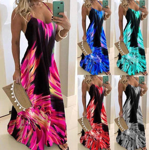 Slim Fit Printed Camisole Long Dress