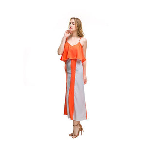 Summer Spaghetti Strap Chiffon Beach Maxi Dress