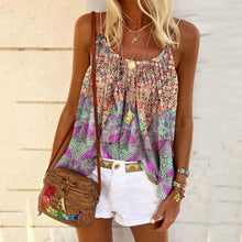 Load image into Gallery viewer, New Women&#39;s Summer Print Loose Sling Top