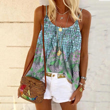 Load image into Gallery viewer, New Women&#39;s Summer Print Loose Sling Top