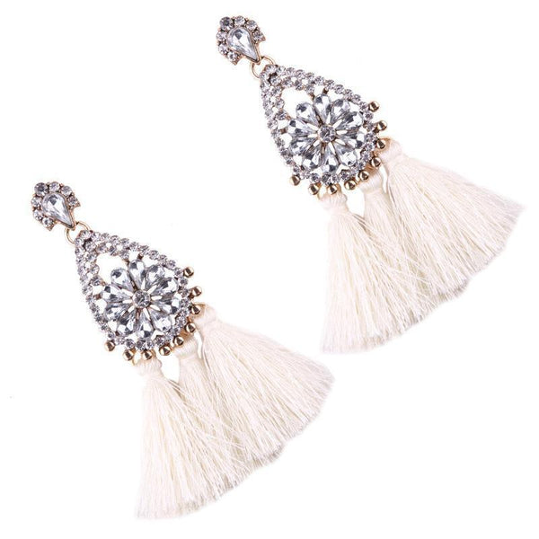 8 color Women s long earrings hanging drops tassels earring for Xmas bohemia party