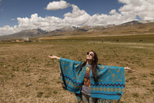 Load image into Gallery viewer, Tibet Nepal Sun Flower Thick Imitation Cashmere Shawl Scarf Cloak