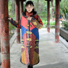 Load image into Gallery viewer, Boho Winter Patchwork Lamb Cashmere Thick Long Cotton Coat