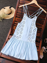 Load image into Gallery viewer, 2018 new arrival Bohemian sleeveless embroidered flower sexy strap halter dress