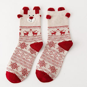 3 Pairs Christmas Winter Warm Deer Elk Xmas Socks Gifts
