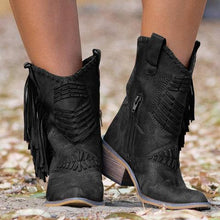 Load image into Gallery viewer, Large-yard tasser boots with a thick-heeled side zippered women&#39;s boots Female Boots.