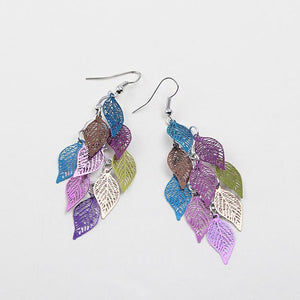 Seven Color Xiao Jiu Leaves Fashion Earrings Earrings