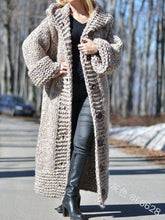 Load image into Gallery viewer, Autumn winter cardigan solid color medium length thick thread sweater sweater coat
