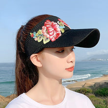 Load image into Gallery viewer, Sunshade Hat Women&#39;s Spring and Summer National Embroidered Sunscreen Baseball Cap Outdoor Empty Top Sun Hat