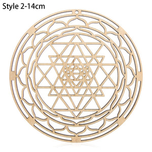 1PC Flower of Life Shape Wooden Wall Sign Laser Cut Non-slip Coaster Set Wood Placemats Table Mat Round Cup Pad Art Home Decor