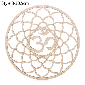 1PC Flower of Life Shape Wooden Wall Sign Laser Cut Non-slip Coaster Set Wood Placemats Table Mat Round Cup Pad Art Home Decor
