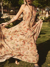 Load image into Gallery viewer, Floral Print Halter Beach Bohemia Maxi Dress