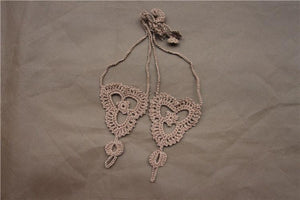 Handmade cotton thread flower anklet bracelet