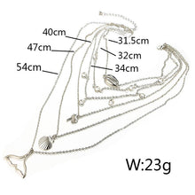 Load image into Gallery viewer, Boho Beach Mermaid Fish Tail Shell Crystal Beads Necklaces