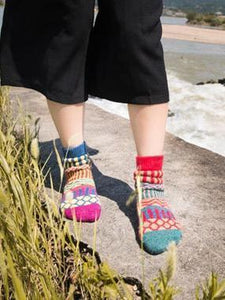 Ladies Winter Warm Rabbit Wool Middle Tube National Thickening Floor Socks