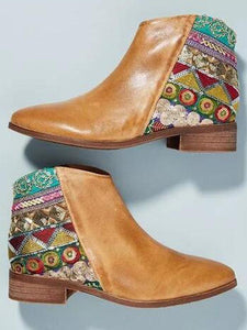 Casual Bohemian Low-heel Boots with Zipper