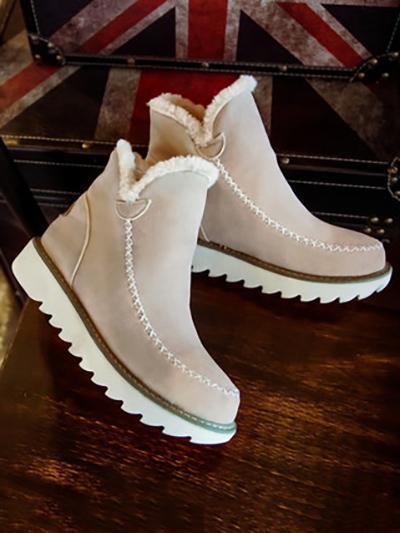 Women Solid Color Warm Winter&Snow Boots