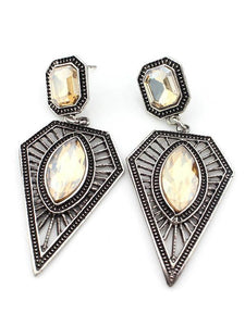 Bohemian Vintage Ethnic Earrings Triangle Water Drops Gemstone Earrings