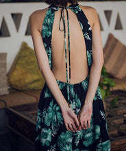 Load image into Gallery viewer, VINTAGE FLORAL BACKLESS MAXI DRESS