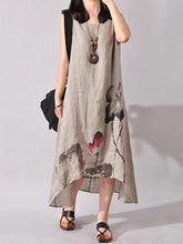 Load image into Gallery viewer, Ink Printed Sleeveless Casual Irregular Dress