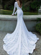 Load image into Gallery viewer, White Lace Long Sleeve Backless Full Length Maxi Dress