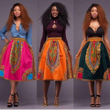 Load image into Gallery viewer, African Print High Waist Casual Skirt