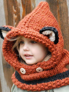 Knitted Fox Featured Warmer Hat