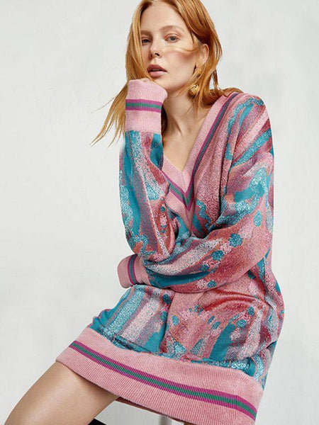 Simple Deep V-Neck Print Plus Velvet Packet Hip Dress