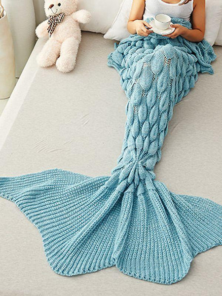 Oversized Fishtail Mermaid Tail Thickened Adult Knit Blanket