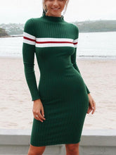 Load image into Gallery viewer, Knit Long Sleeve Bodycon Sweater Dress