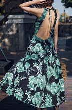 Load image into Gallery viewer, VINTAGE FLORAL BACKLESS MAXI DRESS