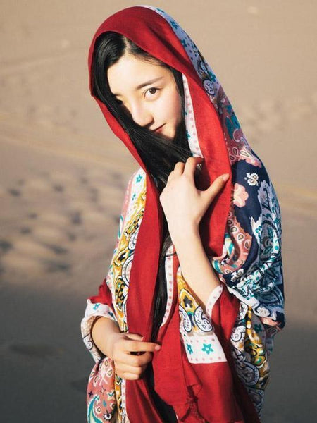 Bohemia Print Beach Casual Cape&Scarf